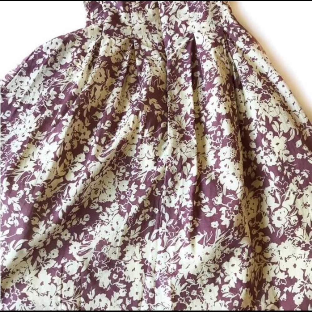 Puce Pink Pleated Waistline Print Sleeveless Dress - Picture 6 of 6